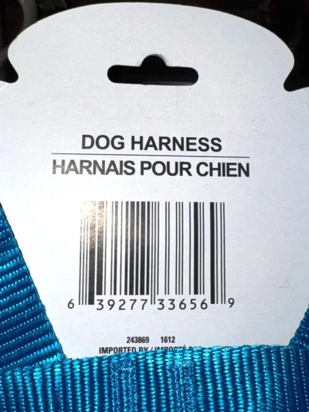 Dog Harness & Leash Set Blue Adjustable Size M For 18-24